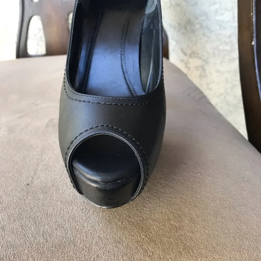 Peep Toe Platform‎ Leather Sandal Heel Shoes